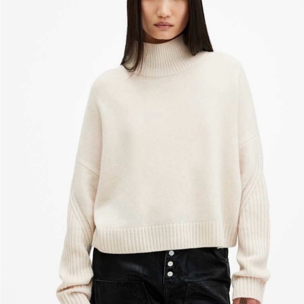 ALL SAINTS INES RECYCLED CASHMERE WOOL BLEND SWEATER